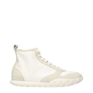 Jil Sander White Fabric High Top Men's Sneakers